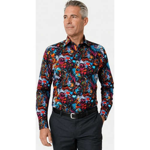 Love Music Graffiti Print Shirt - Multicolor - Regular - M