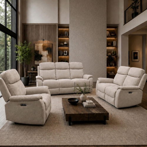 Aspire Kingsmere 3 + 2 + 1 Power Recliner Sofa Suite - Beige