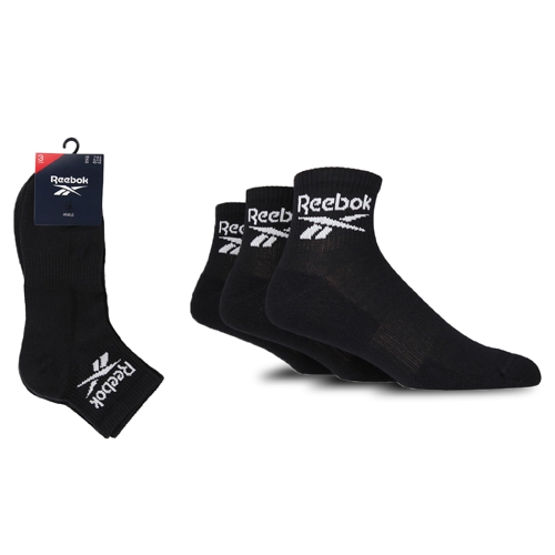 Reebok Core Ankle Quarter Socks - Black