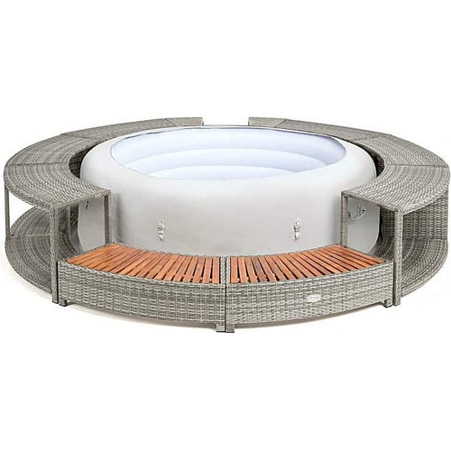 Lay-Z-Spa Rattan Hot Tub Surround - Grey - 200cm