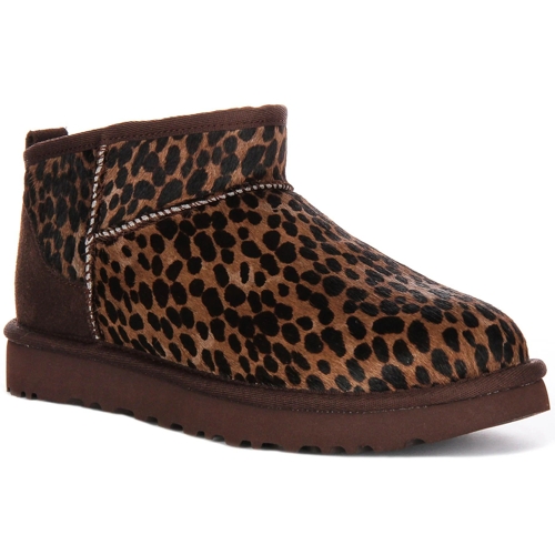 UGG Classic Ultra Mini Caspian Boots - Brown - Animal - Size: 4