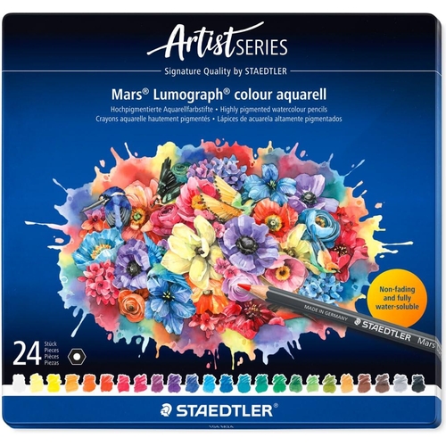 STAEDTLER Watercolour Pencils - 24 Assorted Colours - 104 M24