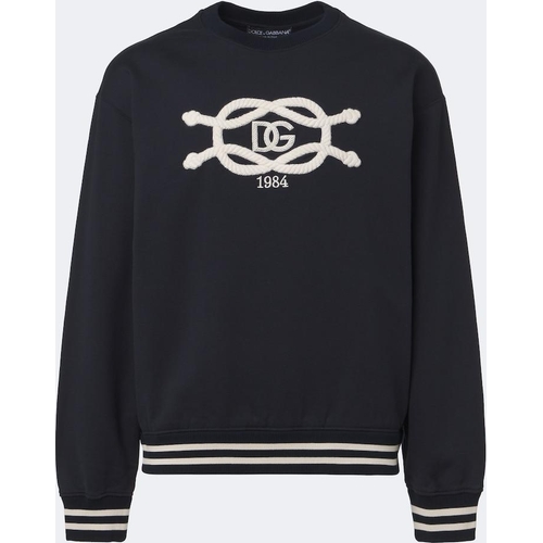 Dolce&Gabbana Logo embroidered sweatshirt - Blue