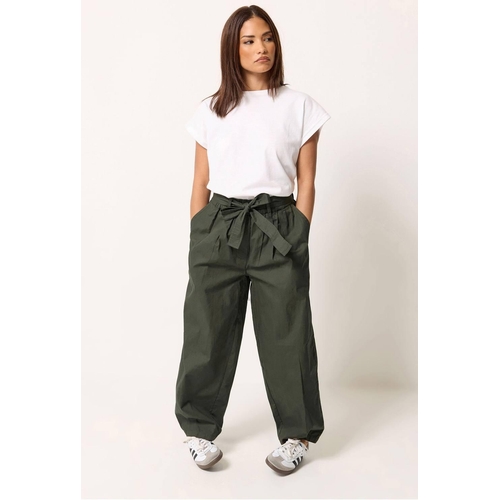 PixieGirl Petite Poplin Barrel Trousers - Green - 18