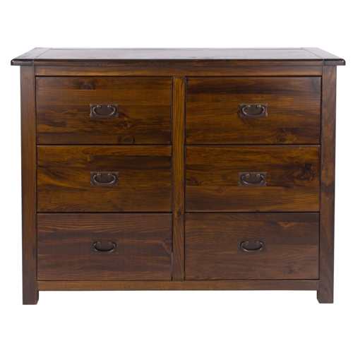 Core Products Boston 6 Drawer Wide Chest of Drawers - Brown