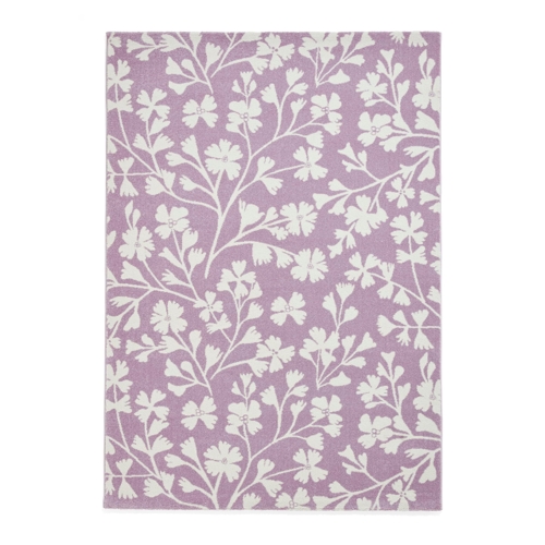 Catherine Lansfield Grace Floral Rug - Purple - Floral