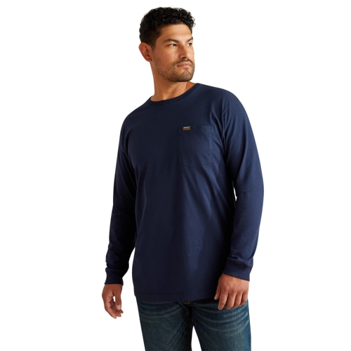 Ariat Rebar Cotton Strong Standard Pocket T-Shirt - Navy