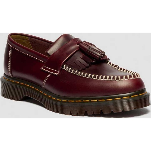 Dr. Martens Adrian Orleans Leather Tassel Loafers - Red - Size: 4