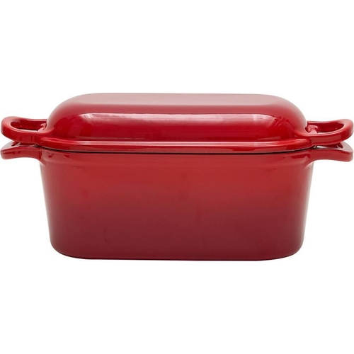 Living and Home 2pcs 2-use Bread Pan Loaf Pan Frying Pan - Red