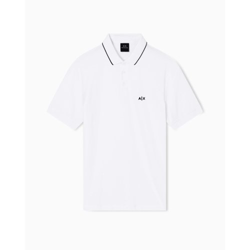 Slim fit polo shirt with logo and piping - Armani Exchange - Polo - XS - White