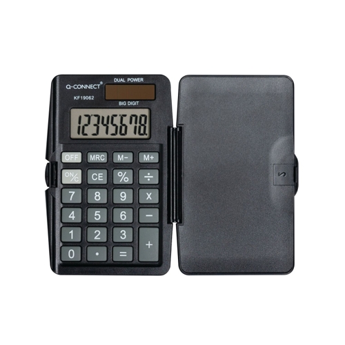 Q-Connect 8 Digit Pocket Calculator with Cover - KF19062