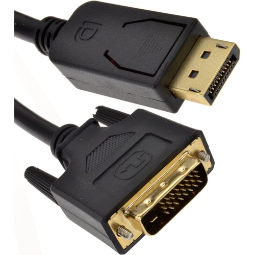 DisplayPort Plug to DVI-D 24+1 Male Plug Digital Video Cable - Gold