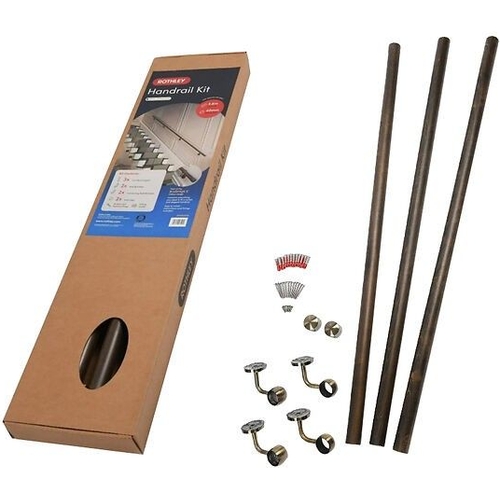 Rothley Wooden Handrail Kit - Ebony Wood - Antique Brass