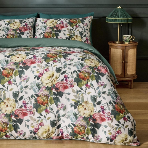 Clarke & Clarke Bloom Duvet Cover Set - Green - Super King
