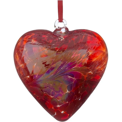 Sienna Glass 8Cm Friendship Heart - Red