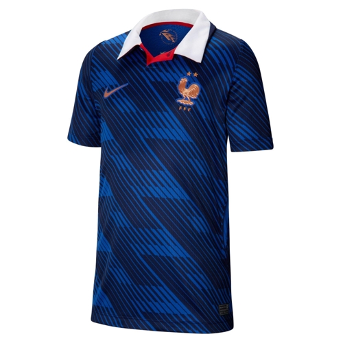 Nike France FIFA World Cup 2026™ Football Shirt - Polo - Blue - White - Striped - XS
