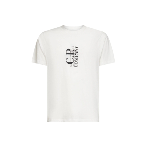CP Company 30/1 Jersey Vertical Logo T-Shirt - White - S