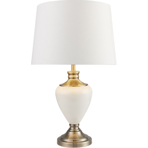 Hepburn Large Ceramic Table Lamp with Matching Shade - Cream