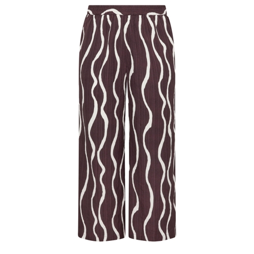 Yours Wide Leg Trousers - Brown - Geometric - Size 22