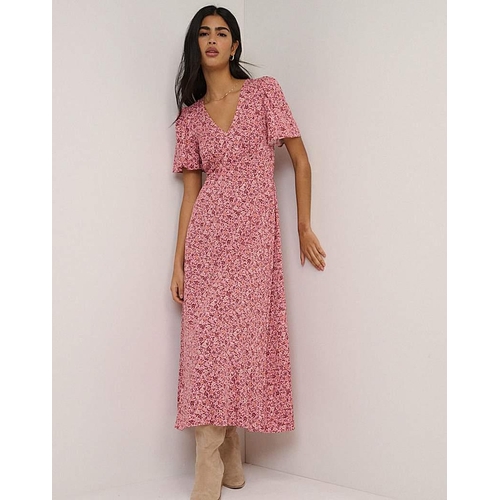 NC Atlas Midi Dress - Pink - Floral - Size: 24