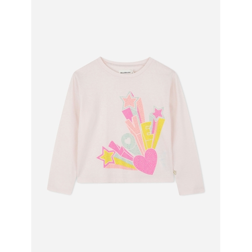Billieblush Long Sleeve Graphic T-Shirt - Pink - 4