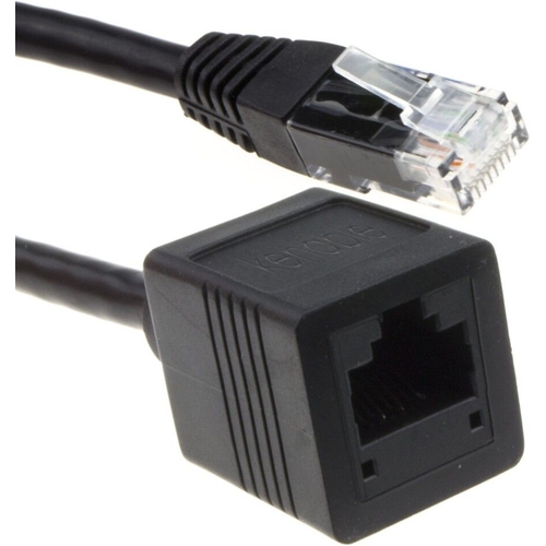 kenable Network CAT6 UTP Ethernet RJ45 Extension Cable - Male/Female - Black - 3m