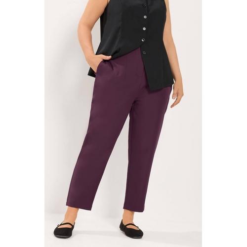 Yours Darted Waist Trousers - Red - Size 20