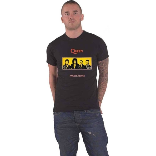 Queen Face It Alone Panel Logo T Shirt - Black - XL