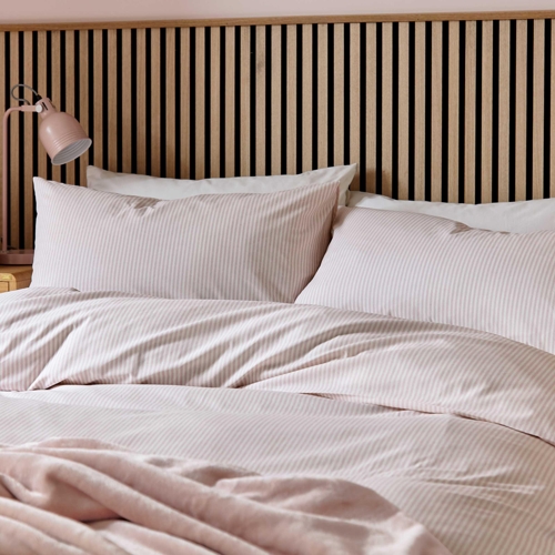 Helena Springfield Twill Stripe Duvet Cover Set - Pink