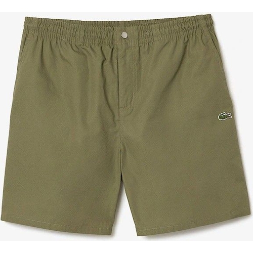 Lacoste Relaxed Fit Poplin Shorts - Green - Size: XS