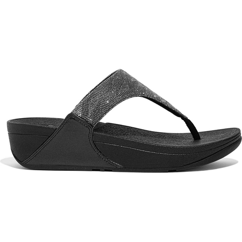 FitFlop Lulu Glitz Toe-Post Sandals - White - Size 5