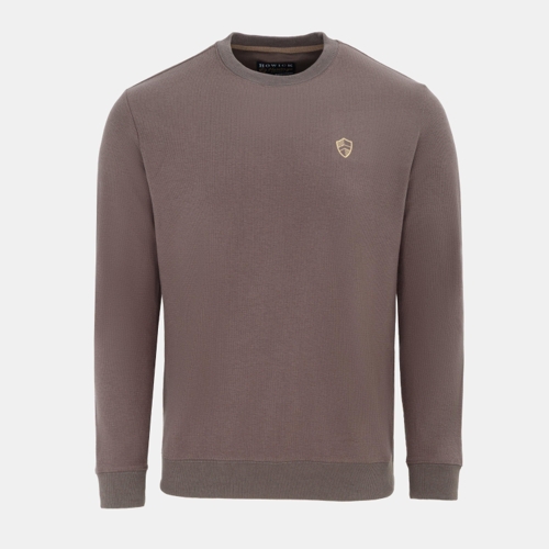 Howick Crew Neck Jumper - Brown Grey - XXL
