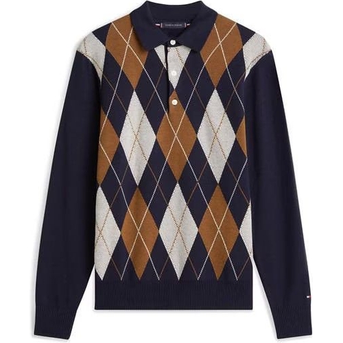 Tommy Hilfiger Polo - Geometric - Blue - L