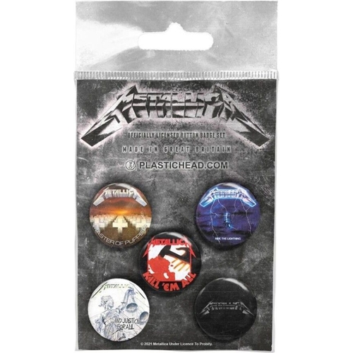 Metallica 1983-1991 Albums Badge Set (Pack of 5) - One Size