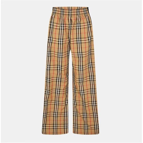 Burberry Check Trousers - Checkered - Beige - UK 12