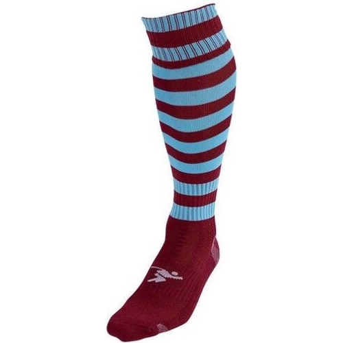Precision Hooped Pro Football Socks - Red - Striped