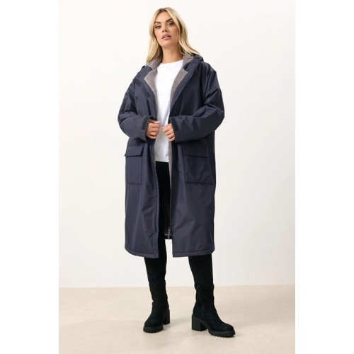Waterproof Fleece Lined Robe - Yours - Blue - Size 20