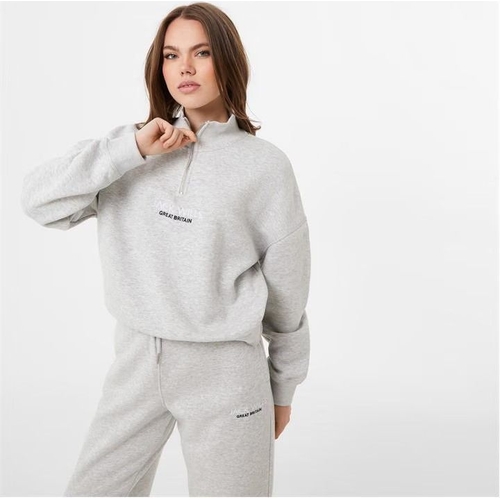 Jack Wills Honeylane Half Zip Sweatshirt - Grey