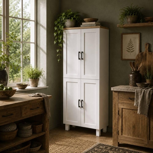 Wyld Haus Ludo Kitchen Pantry Cabinet - White