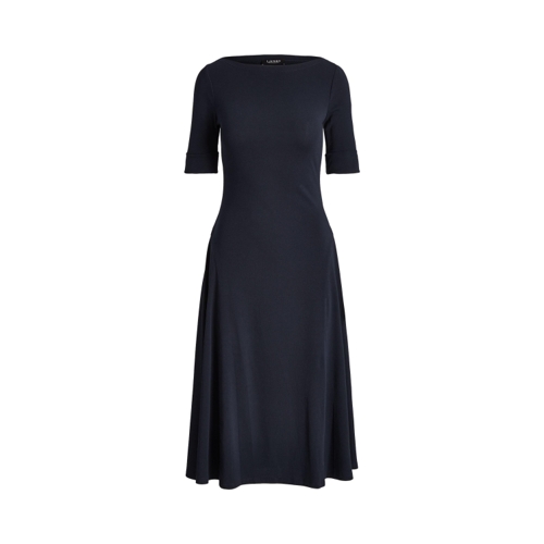 Lauren by Ralph Lauren Boat-neck Jersey Midi Dress - Blue - 14