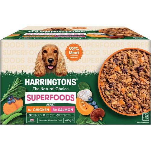 Harringtons Superfoods Chicken & Salmon Wet Dog Food - 16x400g