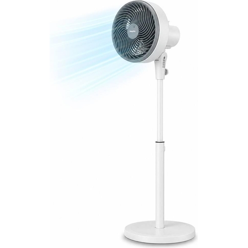 Keplin 10 Inch Air Circulator Pedestal Fan - 3 Speed Settings - White