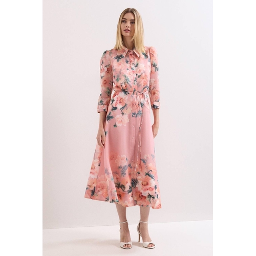 Phase Eight Anabella Midi Dress - Floral - Pink - Size: 10