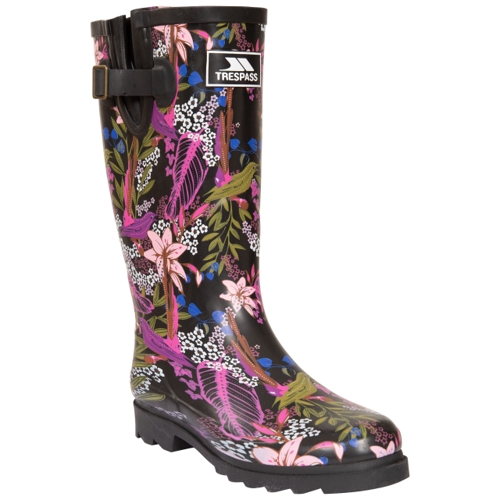 Trespass Womens Printed Wellies - Floral - Blue - Size UK 3.5