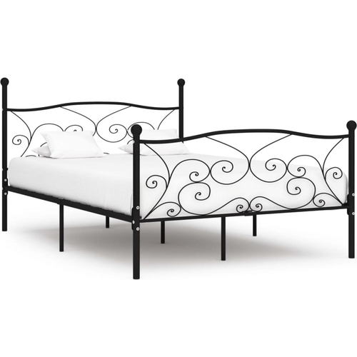 VidaXL Bed Frame with Slatted Base - Black - 140x200 cm