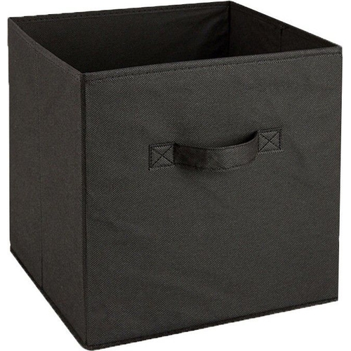 Collapsible Cube Storage Boxes Carry Handles - Black