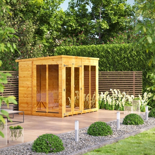 Power Sheds Summerhouse - 8 x 6ft Pent - Brown