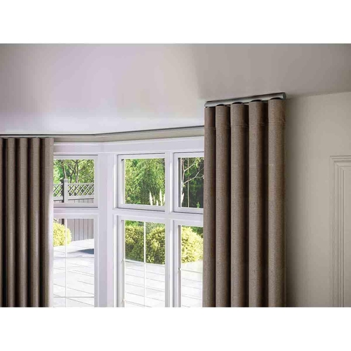Styleline Gliding Curtain Pole Set with End Cap - Silver - 200cm