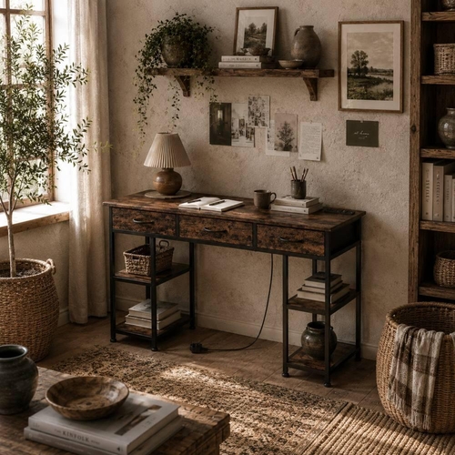 Wyld Haus Hariva Home Office Desk - 120cm - Brown