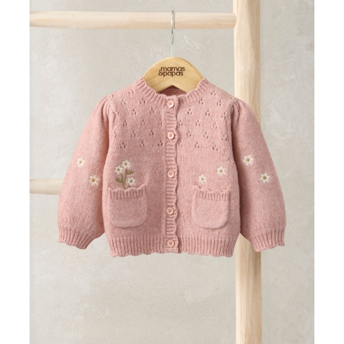 Mamas & Papas Pink Daisy Cardigan - Newborn